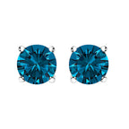 14K White Gold 1.00 Cttw Blue Lab Grown Diamond Stud Earrings with Screw Backs