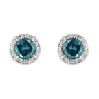 .925 Sterling Silver 1 cttw Treated Black Diamond Modern 4-Prong Solitaire Milgrain Stud Earrings (Black Color, I1-I2 Clarity)