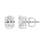14K White Gold 1.00 Cttw Lab Grown Oval Solitaire Diamond Stud Earrings (F-G Color, VS2-SI1 Clarity)