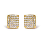 14K Yellow Gold 1/2 Cttw Diamond Square Shaped Composite Cluster Stud Earrings (I-J Color, I1-I2 Clarity)