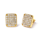 14K Yellow Gold 1/2 Cttw Diamond Square Shaped Composite Cluster Stud Earrings (I-J Color, I1-I2 Clarity)