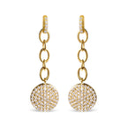 18K Yellow Gold Plated .925 Sterling Silver 1.0 Cttw Diamond Composite Cluster Dangle Chain Earrings (I-J Color, I1-I2 Clarity)