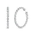14K White Gold 5.00 Cttw Lab Grown Diamond Inside-Out Hoop Earrings