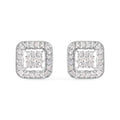 10K White Gold 5/8 Cttw Diamond Square Shaped Composite Stud Earrings (I-J Color, I1-I2 Clarity)