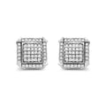 10K White Gold 1.0 Cttw Diamond Composite with Halo Stud Earrings (H-I Color, I1-I2 Clarity)