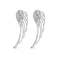 14K White Gold 1/4 Carat Total Weight Lab Grown Diamond Angel Wing Stud Earrings (F-G Color, VS1-VS2 Clarity)