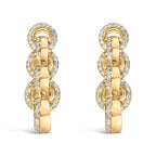 14K Yellow Gold Plated .925 Sterling Silver 1/2 Cttw Diamond Chain Link Drop Earrings (H-I Color, I1-I2 Clarity)