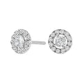 14K White Gold 3/4 Carat Total Weight Lab-Grown Diamond Floating Halo Stud Earring (F-G Color, VS1-VS2 Clarity)