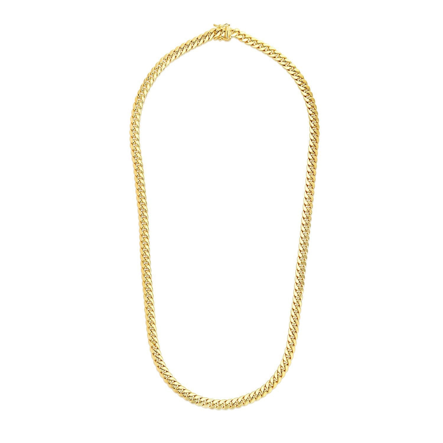 6.9mm 14k Yellow Gold Semi-Solid Miami Cuban Chain