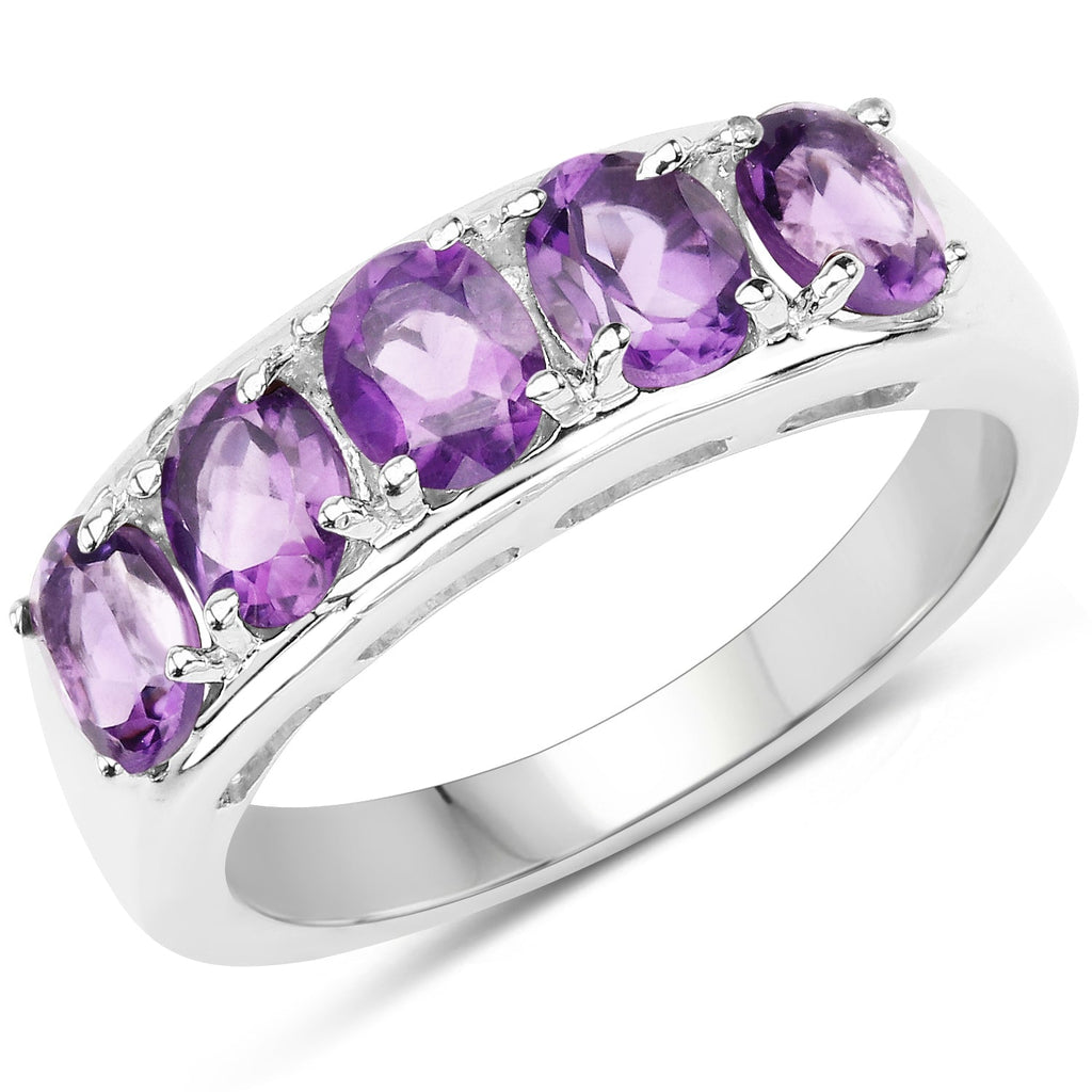 1.70 Carat Genuine Amethyst .925 Sterling Silver Ring