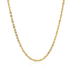 10K Yellow Gold Hollow Diamond Cut Rope Chain (2.00 mm)