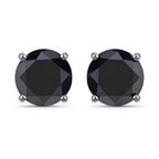 5.41 Carat Genuine Black Diamond 14K White Gold Earrings