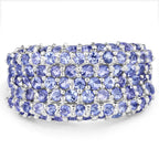 2.47 Carat Genuine Tanzanite .925 Sterling Silver Ring