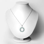 1.10 Carat Genuine Emerald and White Topaz .925 Sterling Silver Pendant