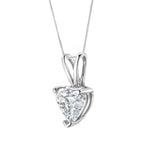 14K White Gold 3/8 Cttw Heart-Shaped Diamond Classic Solitaire 18" Pendant Necklace (H-I Color, VS2-SI1 Clarity)