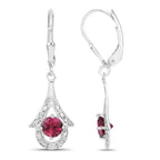 1.20 Carat Genuine Pink Tourmaline .925 Sterling Silver Earrings