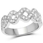 0.40 Carat Genuine White Diamond .925 Sterling Silver Ring