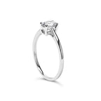 14K White Gold 1/2 Carat Total Weight Oval Lab Grown Diamond 4 Prong Solitaire Engagement Ring (F-G Color, VS2-SI1 Clarity) - Size 7