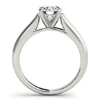 14k White Gold Cathedral Design Solitaire Diamond Engagement Ring (1 cttw)