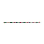 14K Yellow Gold Multi-Gemstone and Diamond Halo Rainbow Tennis Bracelet