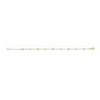 14K Yellow Gold Alternating Red Ruby and White Diamond Bezel Station Chain Bracelet (I-J Color, SI2-I1 Clarity) - 8" Inches