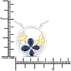 1.41 Carat Genuine Blue Sapphire and White Topaz .925 Sterling Silver Pendant