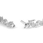 14K White Gold 2.00 Cttw Diamond Cluster and Spiral Link Bracelet (I-J Color, I1-I2 Clarity) - 7"