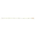 14K Yellow Gold Alternating Green Emerald and Diamond Bezel Station Chain Bracelet - Size 7.5 inch