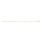 14K Yellow Gold Alternating Red Ruby and White Diamond Bezel Station Chain Bracelet (I-J Color, SI2-I1 Clarity) - 7.5" Inches