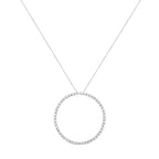 .925 Sterling Silver 4 cttw Prong Set, Round-Cut Diamond Open Circle Hoop 18" Pendant Necklace (J-K Color, I1-I2 Clarity)