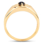 14K Yellow Gold Plated 0.20 Carat Genuine Black Diamond .925 Sterling Silver Ring