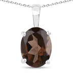 3.14 Carat Genuine Smoky Quartz .925 Sterling Silver Jewelry Set