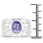 3.55 Carat Genuine Tanzanite .925 Sterling Silver Ring