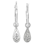 0.28 Carat Genuine White Diamond .925 Sterling Silver Earrings