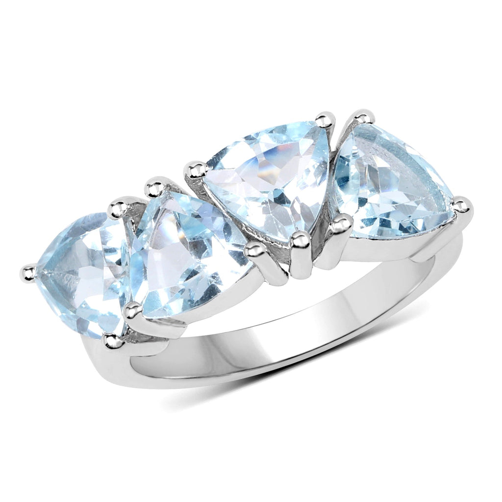 5.00 Carat Genuine Blue Topaz .925 Sterling Silver Ring
