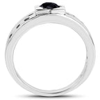 0.56 Carat Genuine Black Diamond .925 Sterling Silver Ring