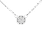 10K White Gold 1/4 Cttw Diamond Flower Pendant Necklace (I-J Color, I2-I3 Clarity) - Adjustable 16-18" chain