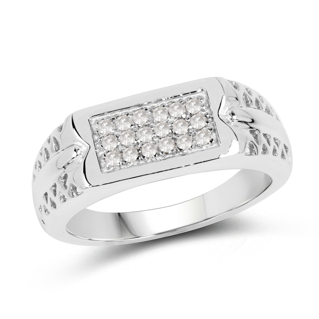0.27 Carat Genuine White Diamond .925 Sterling Silver Ring