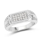 0.27 Carat Genuine White Diamond .925 Sterling Silver Ring