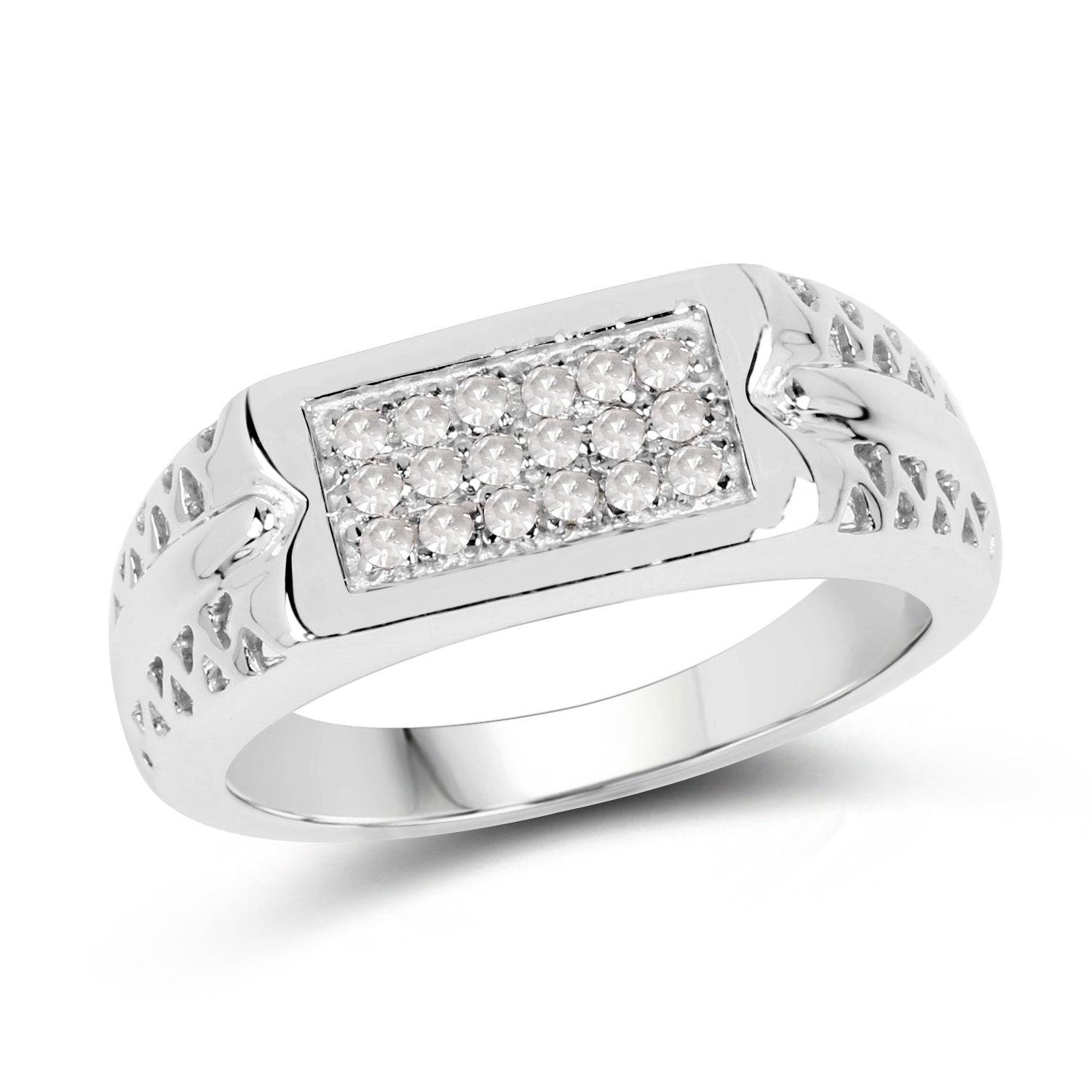 0.27 Carat Genuine White Diamond .925 Sterling Silver Ring