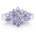 1.61 Carat Genuine Tanzanite .925 Sterling Silver Ring