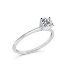 14K White Gold 1/2 Carat Total Weight Round Lab Grown Diamond 4 Prong Solitaire Engagement Ring (F-G Color, VS2-SI1 Clarity) - Size 7