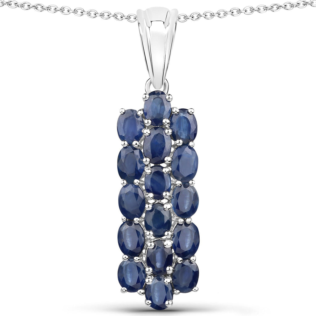 10.40 Carat Genuine Blue Sapphire .925 Sterling Silver 3 Piece Jewelry Set (Ring, Earrings, and Pendant with Chain)