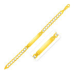 14k Two-Tone Gold 8 1/2 inch Men's Curb Chain ID Bracelet with White Pave