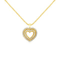 14K Yellow Gold Plated .925 Sterling Silver 1.0 Cttw Round and Baguette-Cut Diamond Composite Hearth 18" Pendant Necklace (I-J Color, I1-I2 Clarity)
