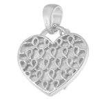 .925 Sterling Silver 1/10 cttw Diamond Heart Pendant Necklace (H-I, I1-I2)