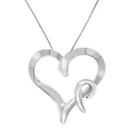 .925 Sterling Silver Heart Shaped Pendant Necklace