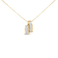 14K Yellow Gold 1 5/8 Carat Total Weight Princess and Baguette Diamond Duo Bar Pendant Necklace (G-H Color, VS2-SI1 Clarity) - 18"