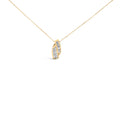 14k Yellow Gold 1 1/3 Carat Total Weight Princess and Baguette-cut Diamond Double Curved Pendant Necklace (H-I Color, VS1-VS2 Clarity) - NO CHAIN INCLUDED