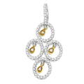 14K Two-Toned Gold 2/5 cttw Round Diamond Pendant Necklace (H-I, I1-I2)